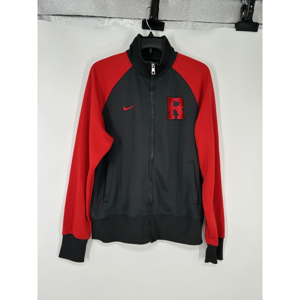Nike Rutgers Scarlet Knights Track Jacket Mens Medium Warm Up Full Zip Up Red‎